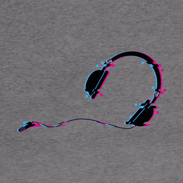 Music Headphones Glitch Art by freeves